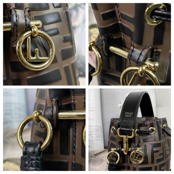 【12期0利率】FENDI Mon Tresor迷你水桶包 咖老花【9成新】 