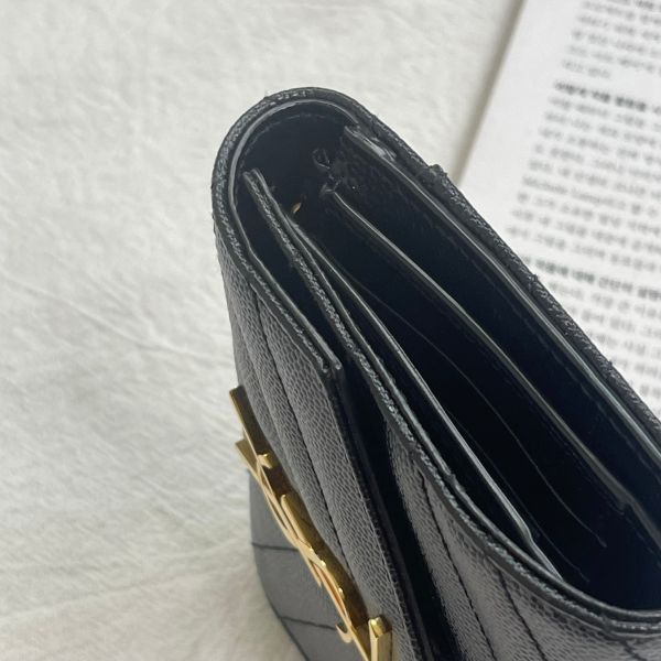 【12期0利率】YSL  魚子醬三折短夾 【9成新】 