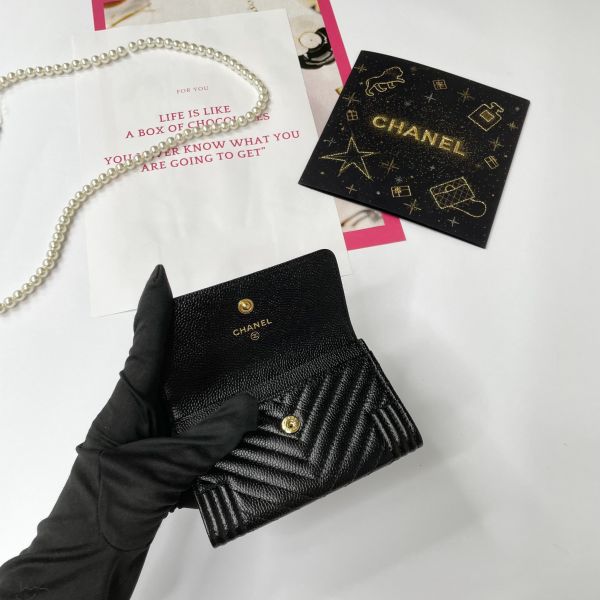 【12期0利率】CHANEL BOY山形紋翻蓋卡包【全新品】 