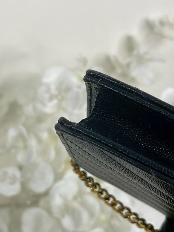 【分期0利率】YSL WOC 魚子醬鍊包黑金 19.5CM【95成新】 