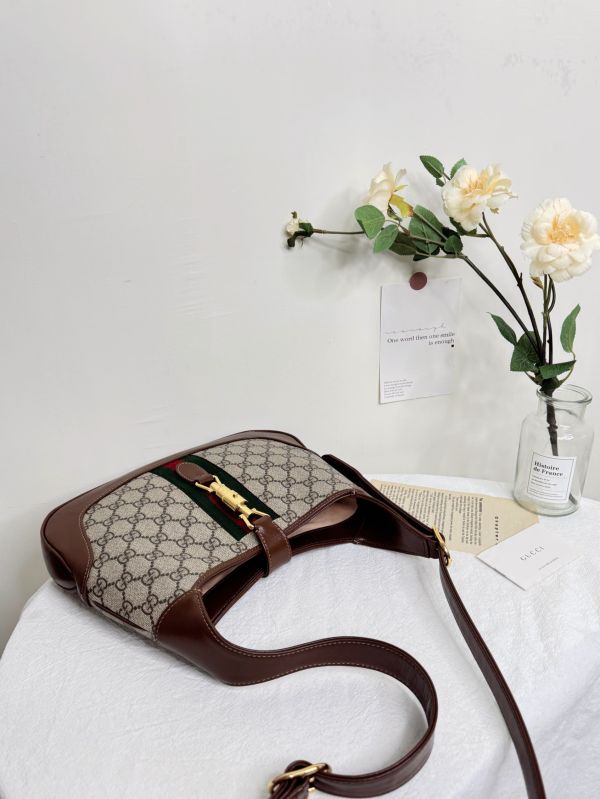 【分期0利率】GUCCI Jackie 經典1961緹花拼接兩用包【95成新】 