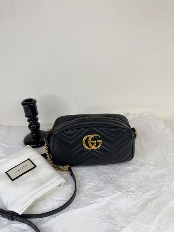 【12期0利率】GUCCI Marmont 相機包黑金【9成新】 