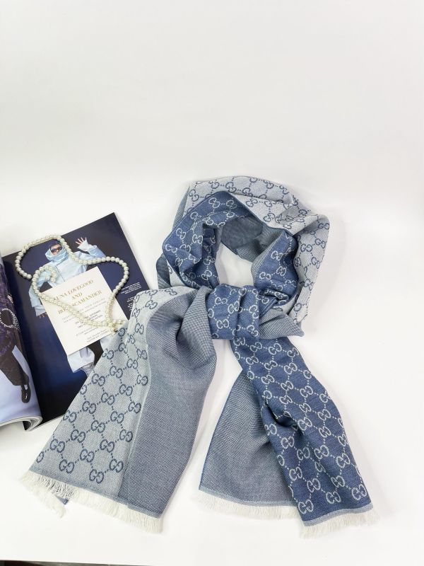 【全新品】GUCCI 經典雙G緹花純羊毛圍巾 