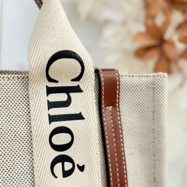 【12期0利率】Chloé 背帶款小號 Woody Tote Bag 焦糖色【95成新】 
