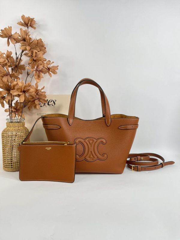 【99成新】CELINE MINI CABAS ANAIS CUIR TRIOMPHE 粒面小牛皮 