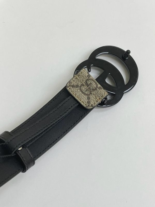 【全新品】GUCCI 雙G 3CM 皮帶 