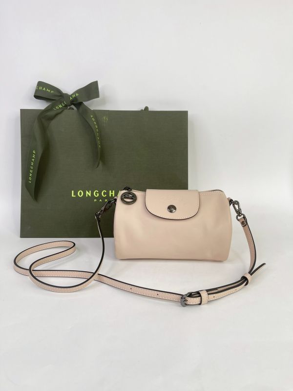 【99成新】LONGCHAMP LE PLIAGE XTRA系列牛皮圓筒斜背包 