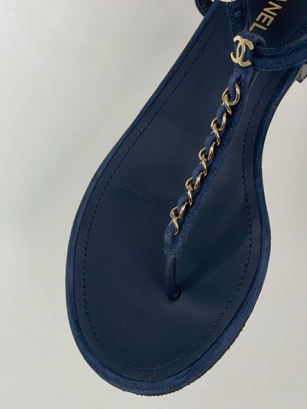 【分期0利率】CHANEL 20P T字金鍊涼鞋【9成新】 