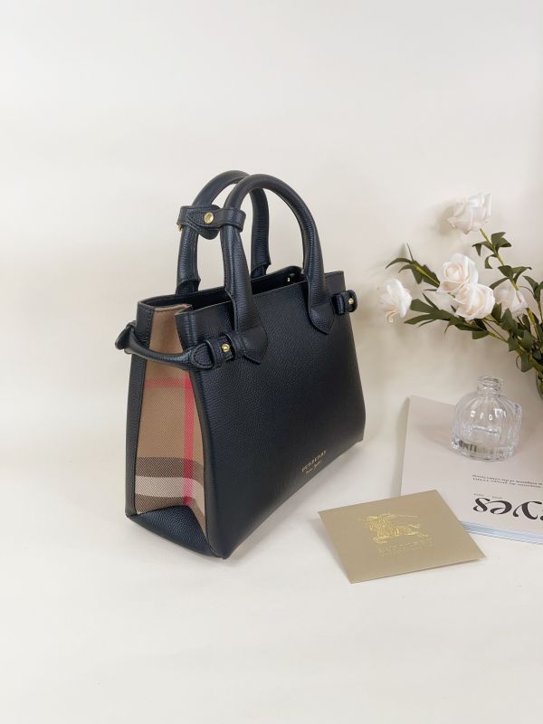 【分期0利率】BURBERRY 棉麻拼接手提兩用包【95成新】 