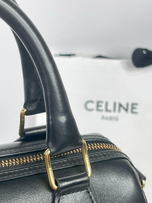 【9成新】CELINE 光滑牛皮革小號波士頓包 