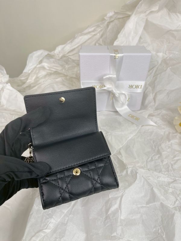 【分期0利率】DIOR Lady Dior Lotus 羊皮短夾【全新品】 
