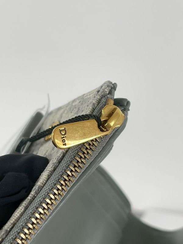 【9成新】DIOR SADDLE LOTUS 老花三折短夾 