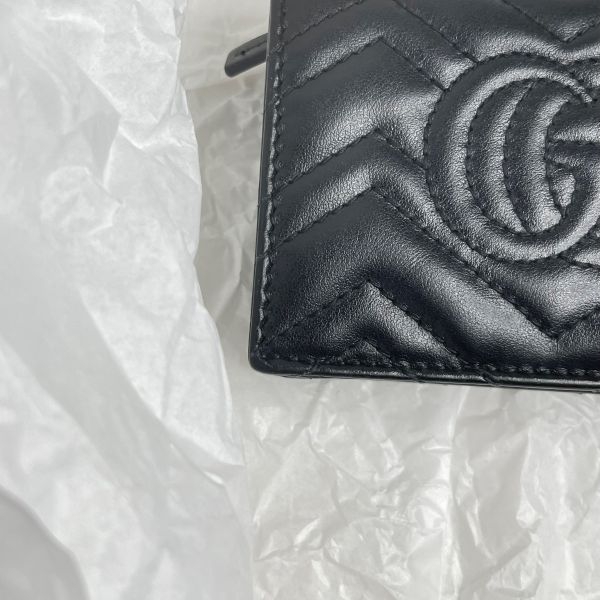 【12期0利率】GUCCI Marmont 愛心兩摺拉鍊零錢袋短夾【85成新】 