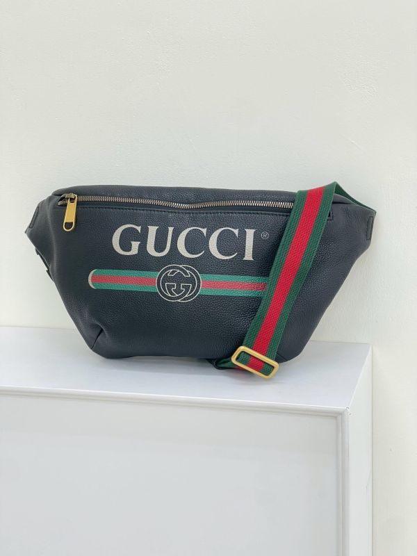 【95成新】GUCCI 皮革腰包  大號 