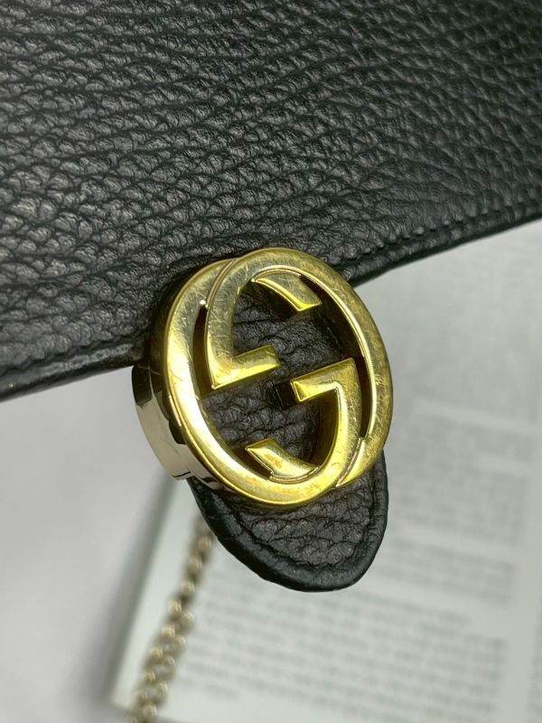 【分期0利率】GUCCI 荔枝皮雙G WOC【85成新】