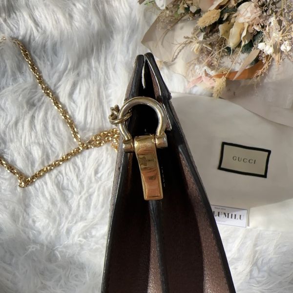 【12期0利率】GUCCI OPHIDIA GG磁扣肩背鍊包【9成新】【 