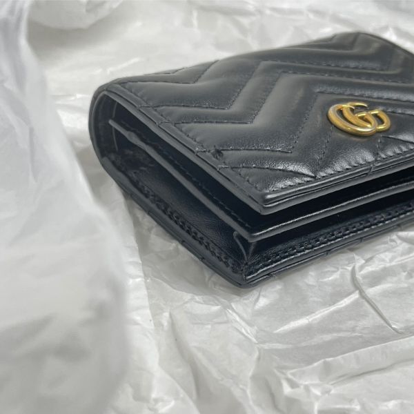 【12期0利率】GUCCI Marmont 愛心兩摺拉鍊零錢袋短夾【85成新】 