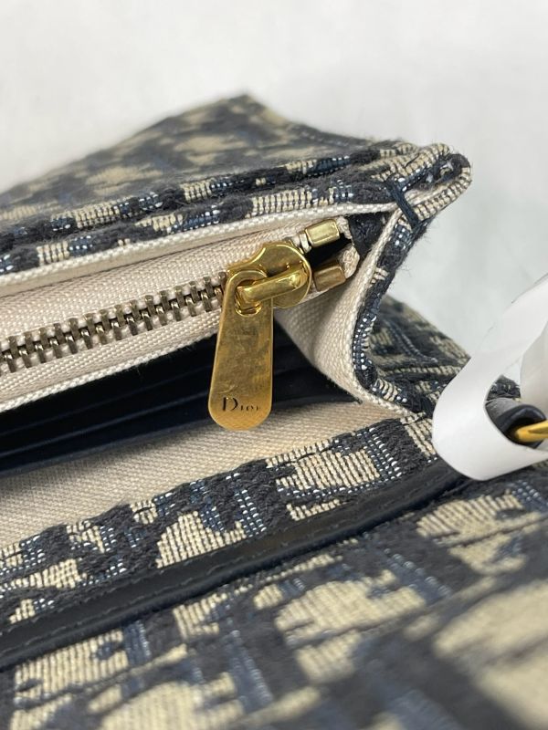 【分期0利率】Dior Oblique 緹花Saddle鏈帶斜背包【95成新】 