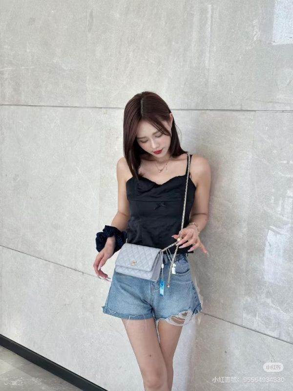 【9成新】CHANEL 羊皮金球WOC 