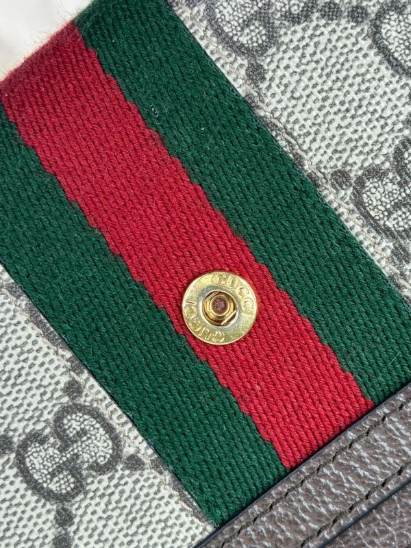 【95成新】GUCCI OPHIDIA 織帶扣式信封長夾 