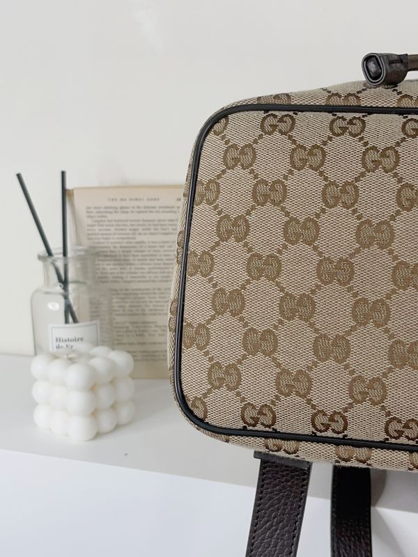 【分期0利率】GUCCI 老花束口水桶後背包【85成新】 