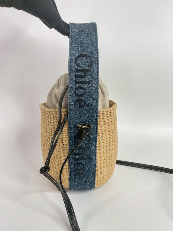 【9成新】Chloe 草編束口圓筒包 