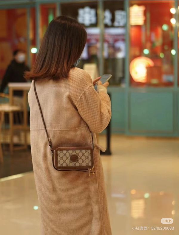 【99成新】GUCCI INTERLOCKING 迷你兩用相機包 