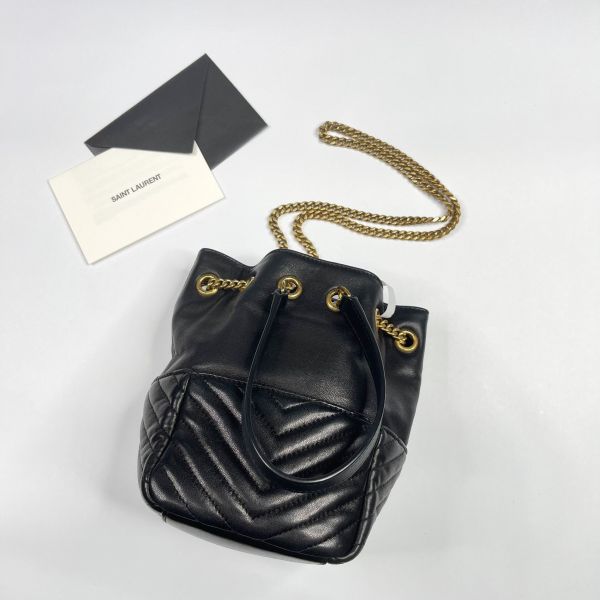 【12期0利率】YSL  Joe絎縫小羊皮迷你水桶袋【9成新】 