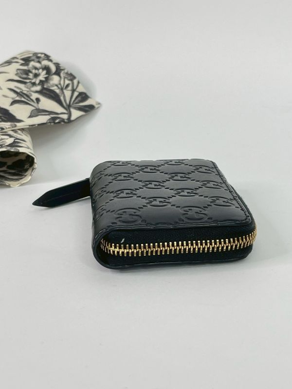 【95成新】GUCCI GG壓紋拉鍊零錢卡包 
