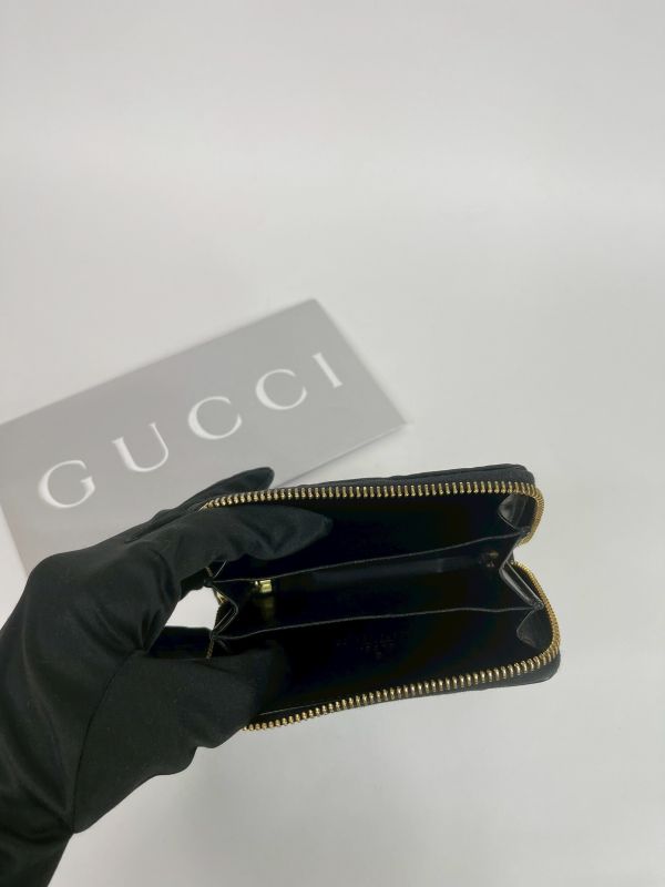 【95成新】GUCCI GG壓紋拉鍊零錢卡包 