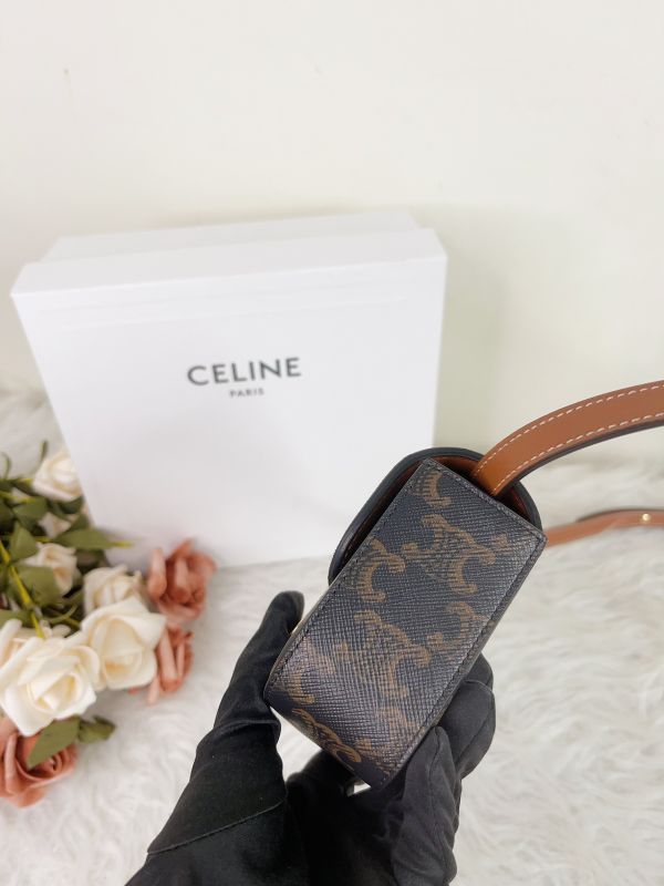 【分期0利率】CELINE 凱旋門帆布及小牛皮迷你翻蓋包【未使用閒置品】 