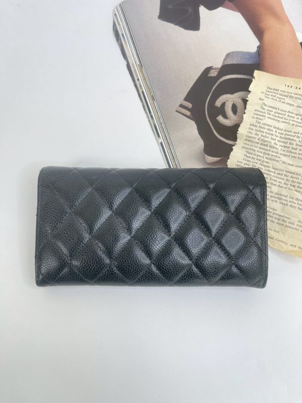 【分期0利率】CHANEL COCO 經典翻蓋長夾 黑金【9成新】 