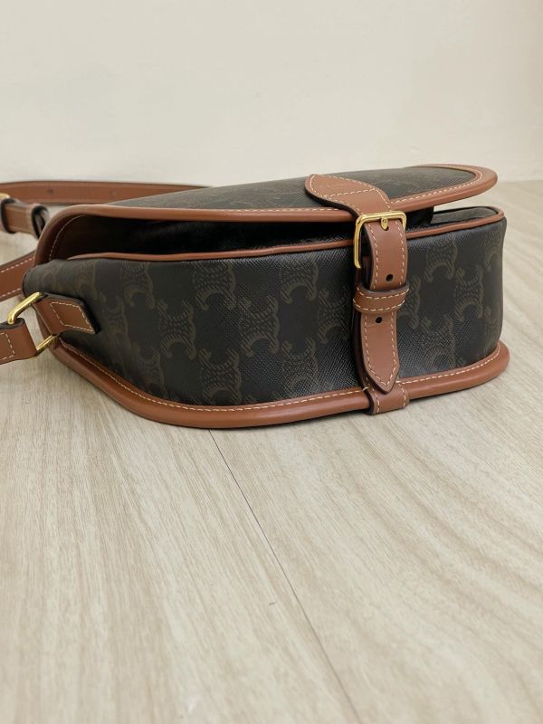 【95成新】CELINE Triomphe帆布中型Folco手袋 