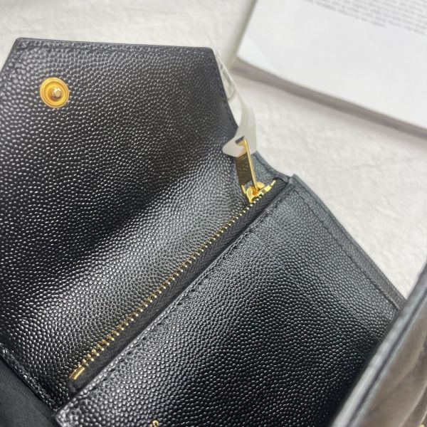 【12期0利率】YSL  魚子醬三折短夾 【9成新】 