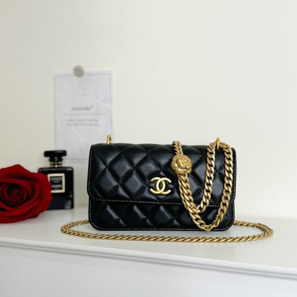 【12期0利率】CHANEL 23S MINI WOC黑金【99成新】 