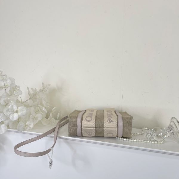 【12期0利率】CHLOE  MINI WOODY TOTE背帶刺繡款【99新】 