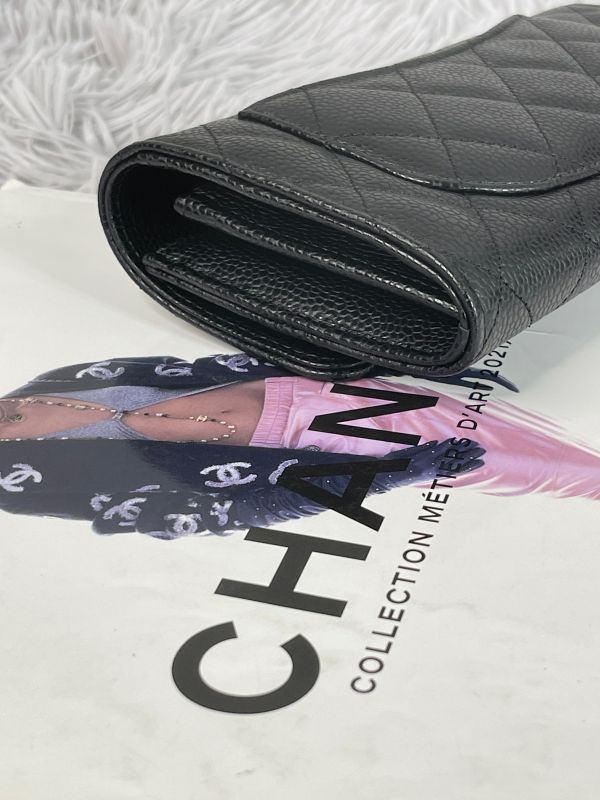 【分期0利率】CHANEL COCO 經典翻蓋長夾 黑銀【全新品】 