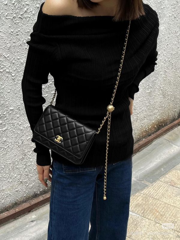 【95成新】CHANEL 羊皮金球 WOC 