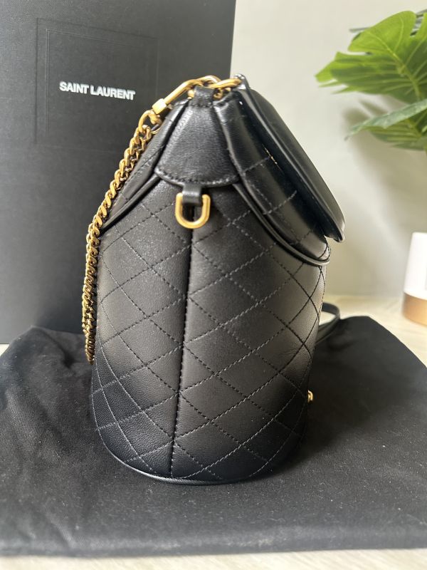 【分期0利率】YSL GABY 小羊皮水桶包 【95成新】 