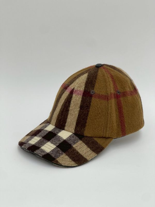 【95成新】BURBERRY 格紋羊毛棒球帽 