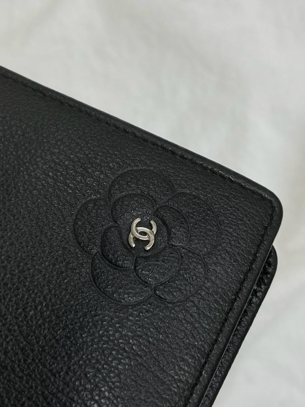 【85成新】CHANEL 山茶花對折長夾 