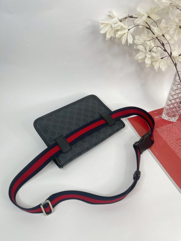 【分期0利率】GUCCI GG BLACK 黑武士胸包【99成新】 