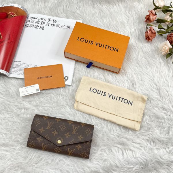 【12期0利率】LV Sarah 老花信封長夾【全新品】【現金價21000】 