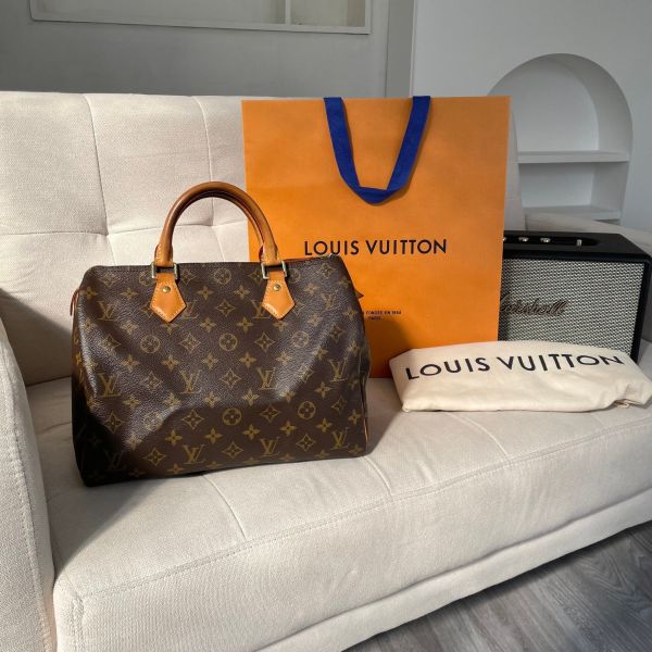 【12 期0利率】LV SPEEDY 30 經典Monogram手提波士頓包【9成新】 