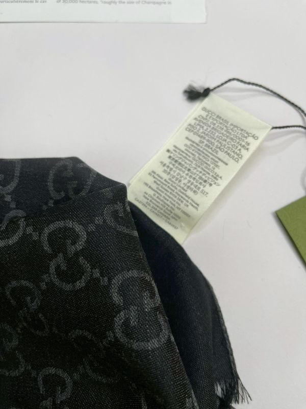 【全新品】GUCCI GG緹花雙色羊毛混絲流蘇圍巾 