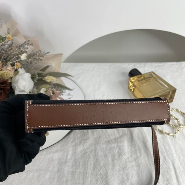 【95成新】【12期0利率】BURBERRY  Pocket 字母帆布拼接小牛皮MICRO斜背包 