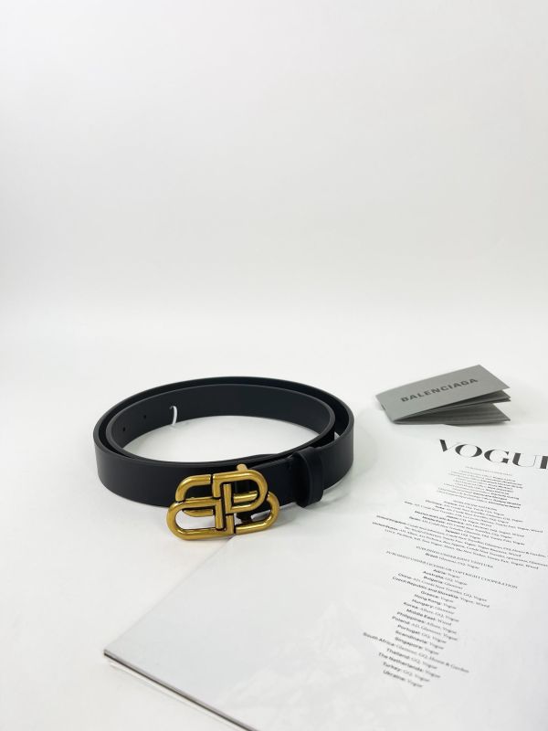 【全新品】BALENCIAGA 復古BB LOGO 25MM 皮帶 