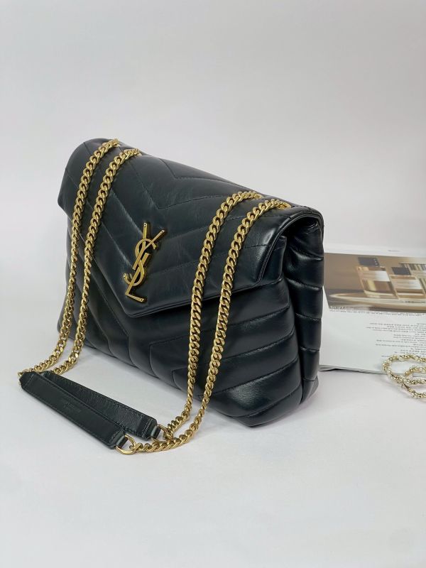 【分期0利率】YSL LOULOU 翻蓋雙層斜背包【95成新】 