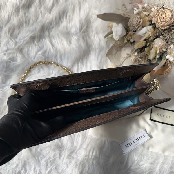 【12期0利率】GUCCI OPHIDIA GG磁扣肩背鍊包【9成新】【 