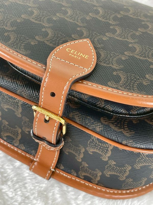 【分期0利率】CELINE Triomphe帆布中型Folco手袋 【9成新】 